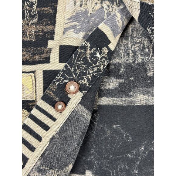 Vintage Bit &‎ Bridle Outfitters Western Cowboy Graphic Button-Up Shirt XL - Picture 11 of 12